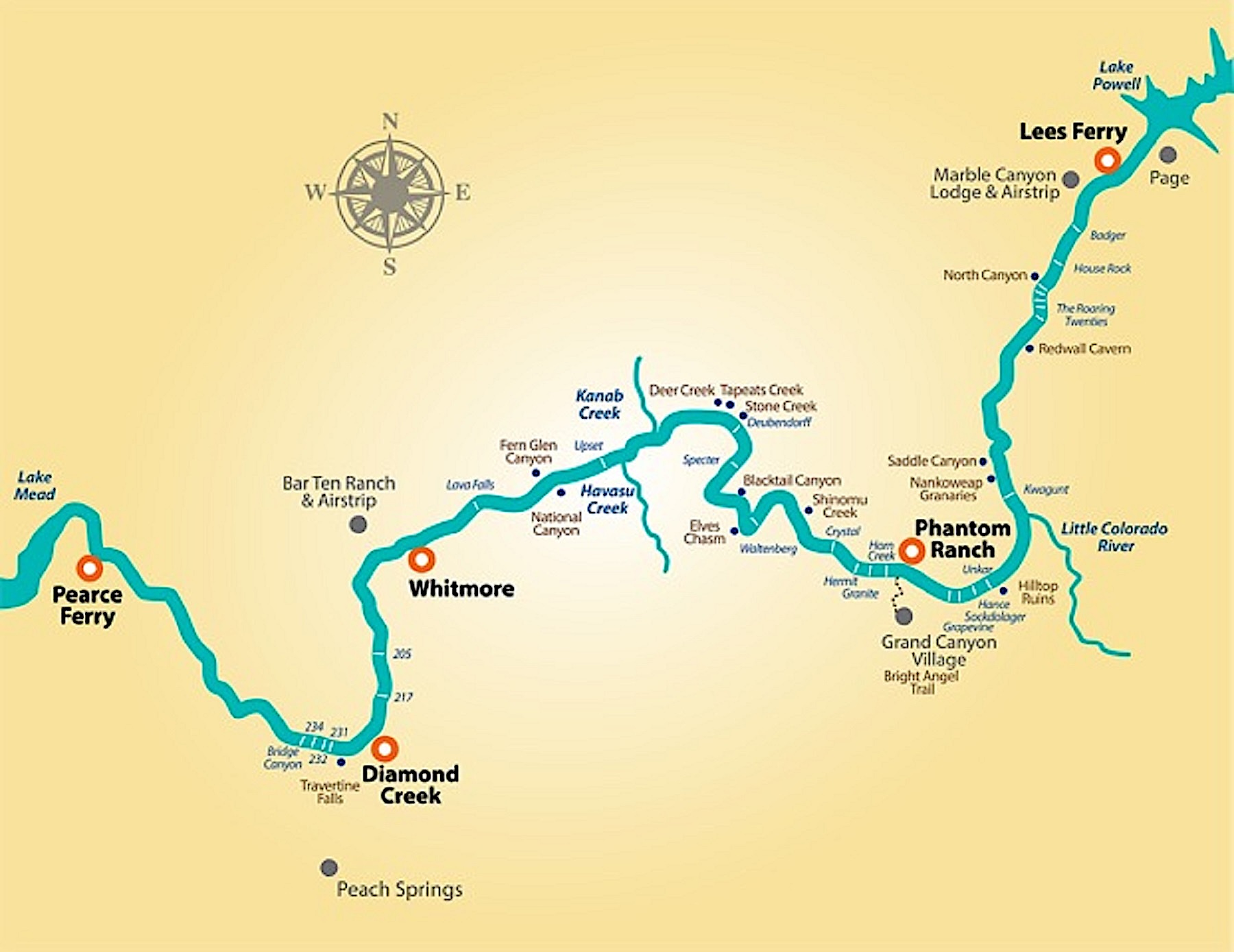 Grand Canyon Rafting Map with Rapids 4753313